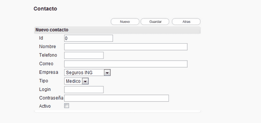 Nuevo contacto