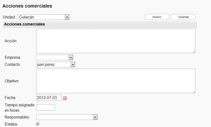 acciones comerciales